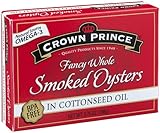 Crown Prince Smoked Oysters in Cottonseed Oil, 3.75 Ounce Cans (Pack of 18)