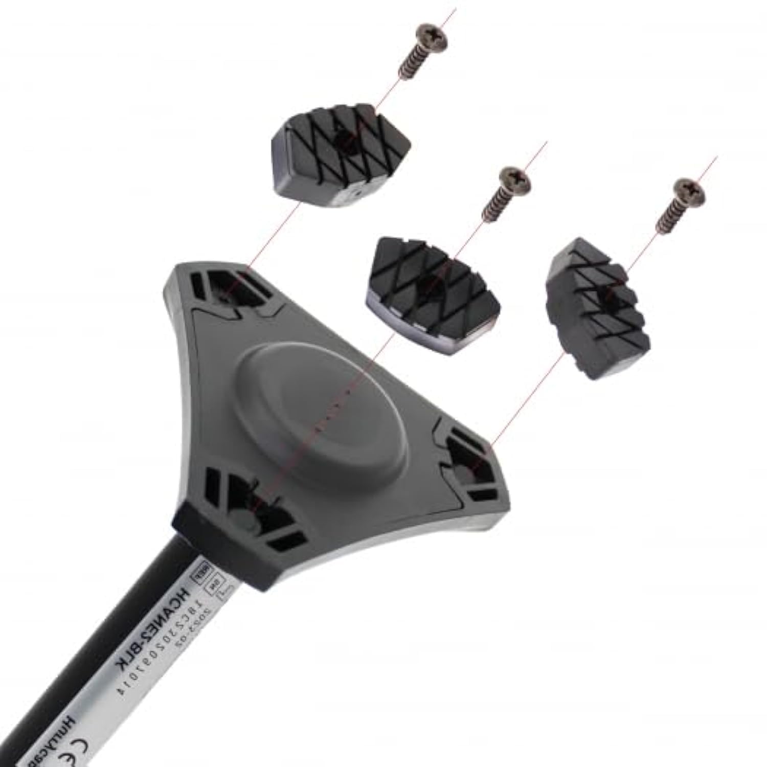 Lifeswonderful - Set of 3 Replacement Screw-in Rubber Cane Tips Feet Suitable for Hurrycane Comfort Edition Walking Sticks