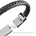 Bracelet Charging Cable Data Sync/iPhone Lightning to USB A Cable Bracelet Durable Leather Braided Wrist Band Portable Short Charger Cord Cable iPhone iPad/iPod More - Black-7.9 inch