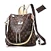 Casual Purse Fashion School Leather Backpack Crossbady Shoulder Bag Mini Backpack for Women & Teenage Girls BLACK BROWN
