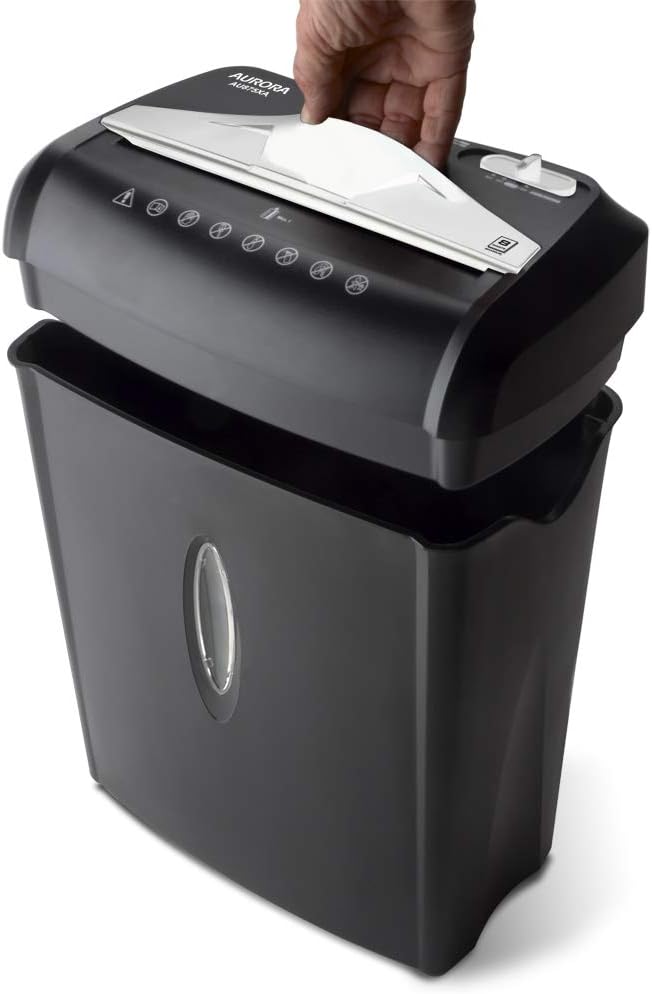 Aurora AU875XA Paper and Credit Card Shredder with 3.7-Gallon Wastebasket, 8-Sheet Cross-Cut with Basket: Electronics
