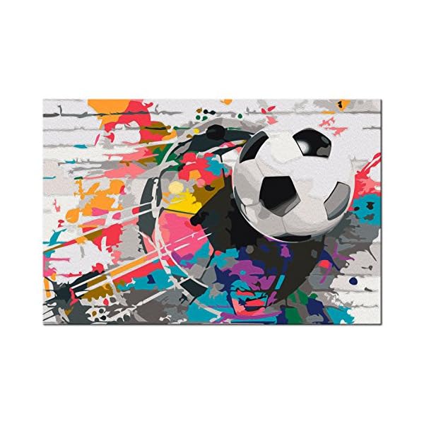 murando - Malen nach Zahlen Fussball 60x40 cm Malset mit Holzrahmen auf Leinwand für Erwachsene Kinder Gemälde Handgemalt Kit DIY Geschenk Dekoration n-A-0558-d-a – Bild 7