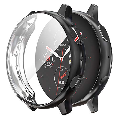 Haojavo 3 Pack Screen Protector Case for Galaxy Watch Active 2 40mm, Soft TPU Slim Fit Full Cover Screen Protector Case for Galaxy Watch Active 2 40mm Smartwatch Bands Accessories Black
