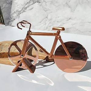 pizzasnijder, fiets pizzasnijder, dubbele wiel, super scherpe messen snijder – roestvrij staal, goud