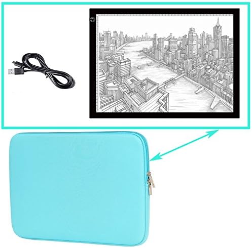 Vincilee A4 LED Tracing Light Box Tracing Tablet Ultra-thin Portable LED Light Box Tracer USB Power Cable LED Artcraft Tracing Light Pad Tracing Board for Drawing Sketching Animation Stencilling X-ray