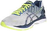 ASICS Men's Gel Nimbus 18 Running Shoe, Silver/Ink/Flash Yellow, 11.5 M US