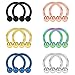 SCERRING 12PCS 10mm Mix Color Stainless Steel Nose Horseshoe Hoop Rings Eyebrow Lip Ear Tragus Septum Piercing Hanger Retainer 14G