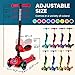 SKIDEE Kick Scooters for Kids Ages 3-5(Suitable for 2-12 Year Old)Adjustable Height Foldable Scooter Removable Seat,3 LED Light Wheels, Rear Brake,Wide Standing Board,Outdoor Activities for Boys/Girls