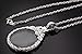 WaMLFac Unique Vintage Silver Color Ornate Elegant Long Chain Magnifying Glass Pendant Necklaces for Mothers Day