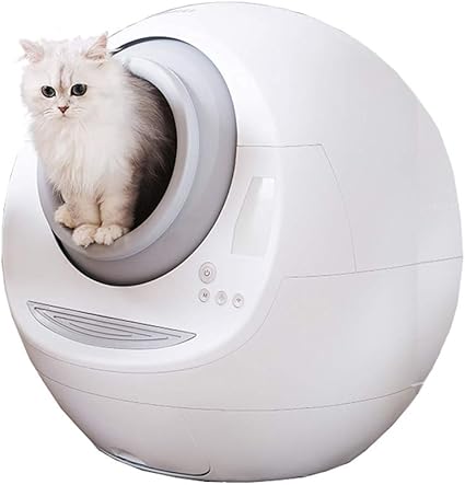 Xloo Toilette Automatique Pour Chat Avec Dispositif De Detection De Gravite Protection De Securite Anti Clip Anti Eclaboussures Bac A Litiere Facile A Nettoyer Blanc Amazon Fr Cuisine Maison
