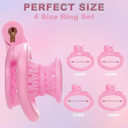 KSOCOEY Pink Male Inverted Cock Cage Chastity Device Small Negative  Comfortable Chastity Devices with 4 Active Rings Inverted Fish Trap Bondage  for Men Gay Transgender Penis Exercise Adult Sex Toys in Saudi