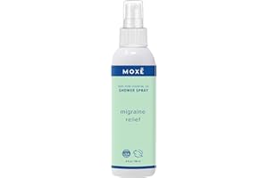 MOXE Migraine Relief Aromatherapy Shower Spray, Essential Oils for Headaches & Tension Relief, Natural 100% Essential Oils, P