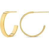 Amazon Essentials 14K Gold Plated Square Edge Hoop