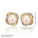 CosyBuy Jewelry 18K Gold Plated Earing with Dangle Hoop Golden Zircon Twist Pearl