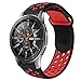 Compatible with Galaxy Watch 46mm Bands,Gear S3 Bands 22mm Silicone Breathable Replacement Strap for Samsung Galaxy Watch 46mm Band Gear S3 Frontier Smart Watch(Black-red)