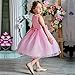 NNJXD Girl Sleeveless Lace 3D Flower Tutu Holiday Princess Dresses Size 5-6 Years Pink