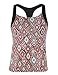 Septangle Women's Stripe Tankini Top Breathable Swimsuit Racerback Swimwear
