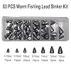 Shaddock-Fishing-83pcs-Assorted-Size-Worm-Weight-Fishing-Sinkers-Weights-Kit-Total-1305OZ-in-A-Handy-Box