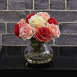 Nearly Natural 1367-AS Rose Arrangement with