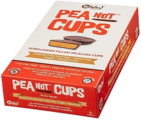 No Whey Foods - Large Chocolate PeaNot Butter Cups (12 Pack) - Peanut Free, Nut Free, Dairy Free, Soy Free, Vegan, Gluten Free