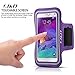 J&D Armband Compatible for Samsung Galaxy Note 4 Armband, Sports Armband with Key Holder Slot for Galaxy Note 4 Running Armband, Perfect Earphone Connection While Workout Running, Purple