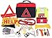 Thrive Roadside Assistance Auto Emergency Kit + Car First Aid Kit - Square Bag - Contains Jumper Cables, Tools, Reflective Safety Triangle & More Perfect Winter Accessory for Your Car, Truck, Camper