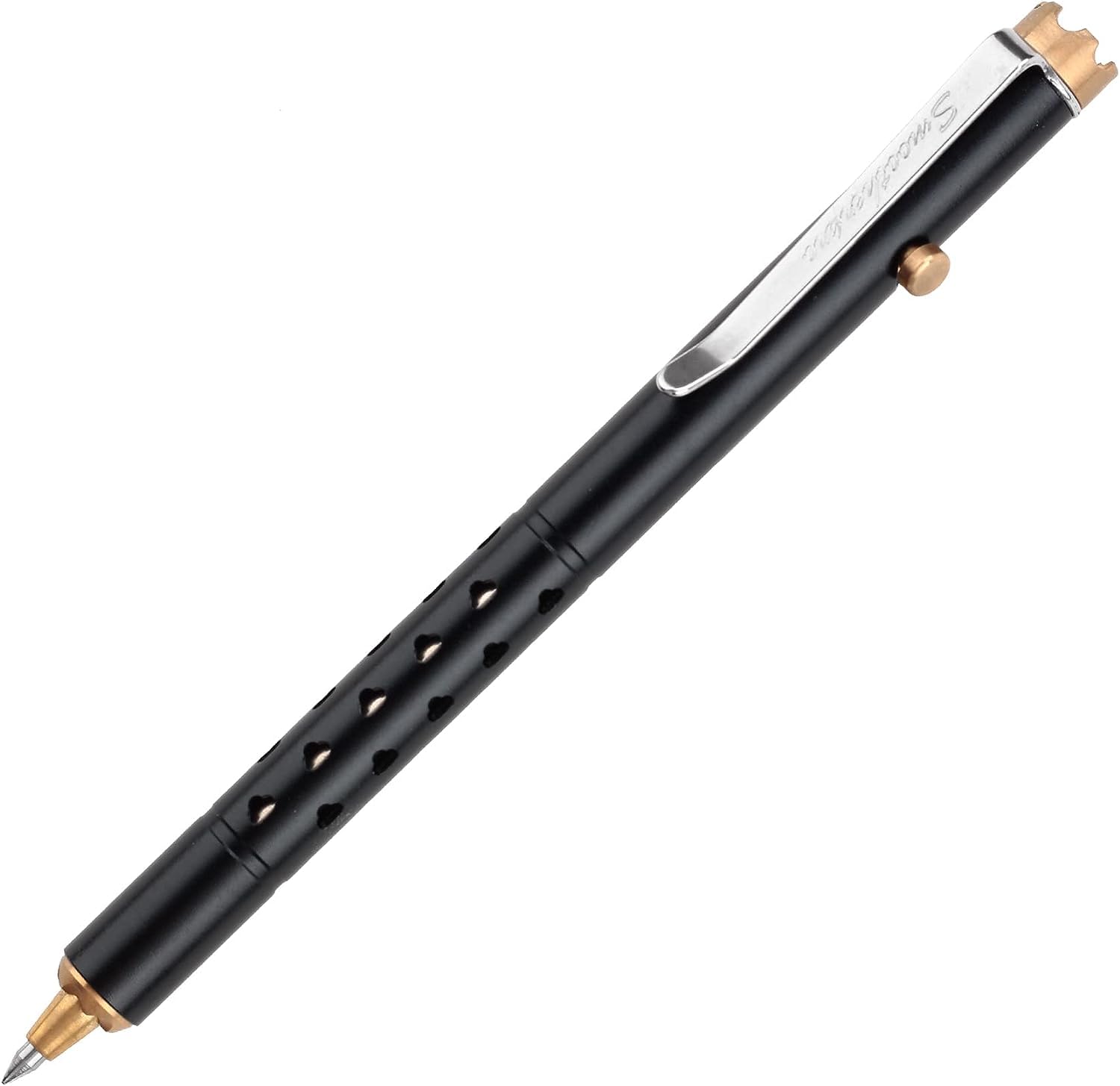 SMOOTHERPRO Ballpoint Pen with Brass Crown Cap Compatible with Parker Gel Refills for Pocket Business Signature Color Black (CH3510B)