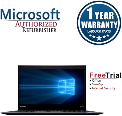 Lenovo ThinkPad X1 Carbon 14 Inch Business High Performance Ultrabook Laptop Computer(Intel Core i7 3667U 2.0G,8G RAM DDR3,120G SSD,Windows 10 Professional)(Certified Refurbished)