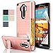 LG G Stylo Case,LG G4 Stylus Case With HD Screen Protector,(Not Fit LG G4) AnoKe [Credit Card Slots Holder][Not Wallet] Plastic TPU Hybrid Shockproof Heavy Duty Case For LS770 KC1 Rose Gold