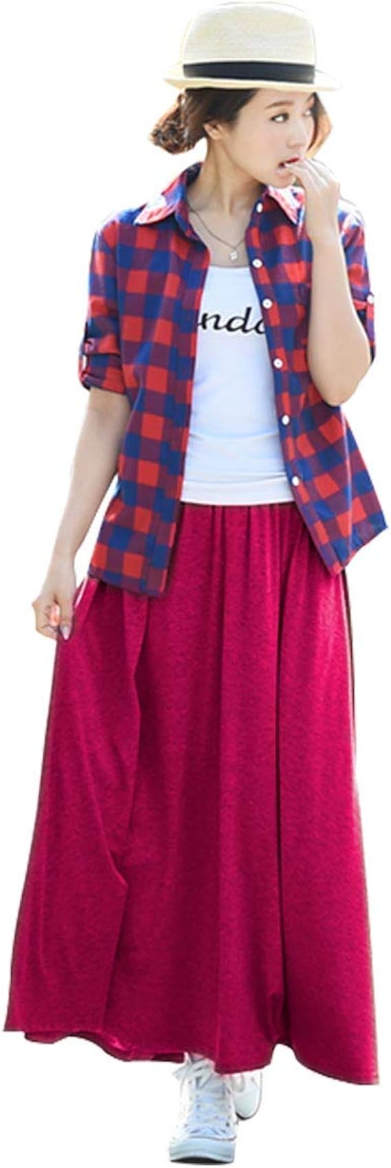 マキシ丈スカート レディース ロング フレア 無地 スウェット Aライン 春 30代 コーデ スカート 通販 Amazon