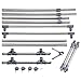 Ollieroo Stainless Steel Garment Rack Adjustable Telescopic Rolling Clothing Rack (Double Rail)