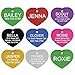GoTags Personalized Pet ID Tags for Dogs and Cats, Includes Glow in The Dark Silencer to Protect Tag and Engraving, No Noise, Quiet Tags, Front and Backside Engraving, Heart