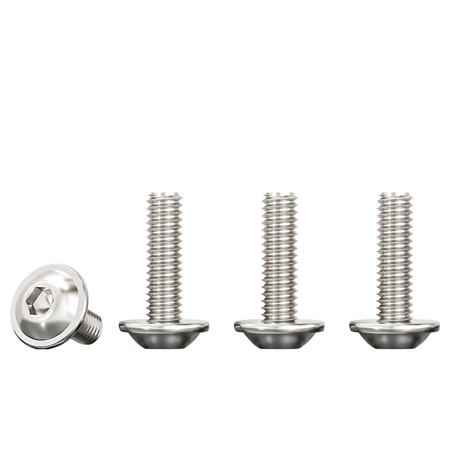 Drenky M5 Screws, 20 Pcs M5 X 20mm Socket Flanged Button Screws, 304 Stainless Steel, Hexagon Socket, Pan Head, Rustproof — image 1