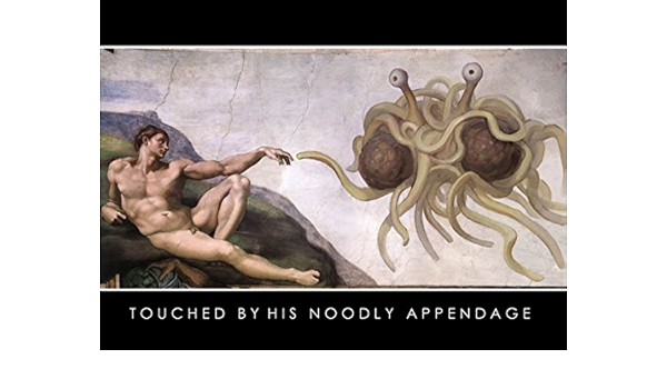 Flying Spaghetti Monster Poster- Touched by His Noodly Appendage FSM 18&quot; x  24&quot;: Amazon.ca: Home &amp; Kitchen