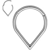 365 Sleepers Titanium Implant Grade 16G Tear Drop Septum Jewelry Hinged Segment Ring Body Piercing Hoop Lip Rings Helix Cartilage Rook Sleeper Earrings 8mm – 10mm