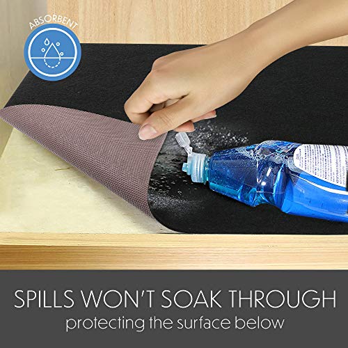 LotFancy Under Sink Mat for Kitchen, 36" x 24", with Absorbent Fabric