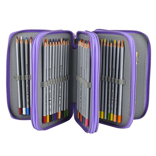 Pencil case,newcomdigi 72 slots multi-layer pen bag lar…