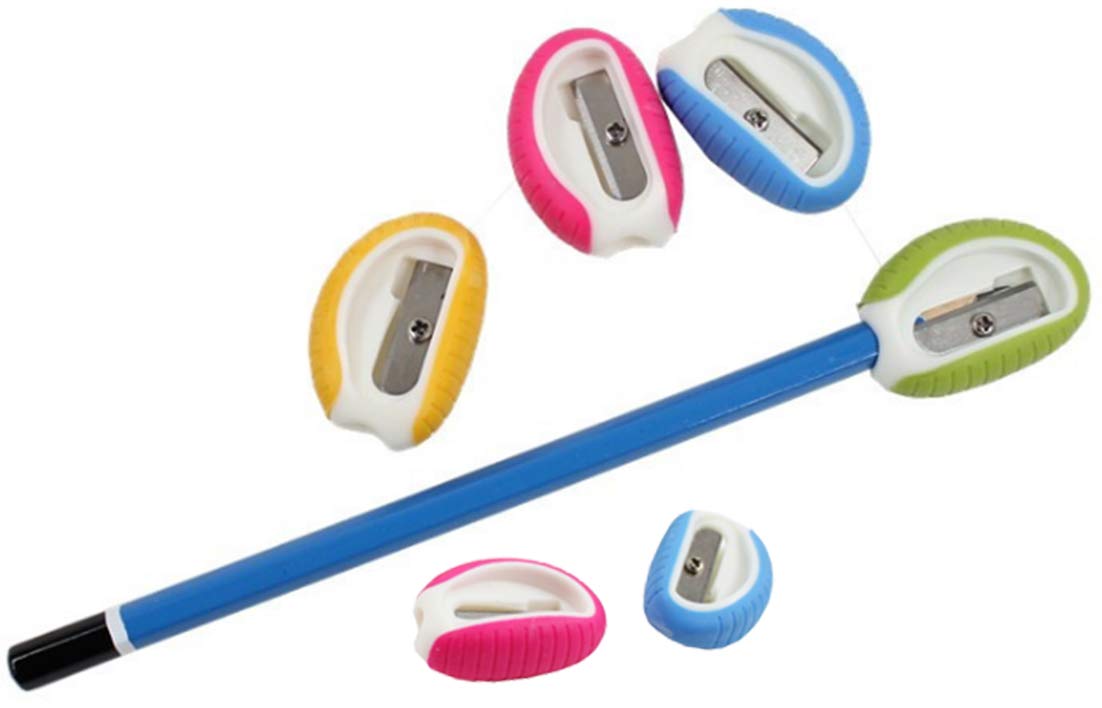 Ranvi 15 PCS Manual Pencil Sharpener Plastic Fish Mouth Soft Rubber Random Color