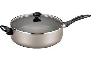Farberware Dishwasher Safe Nonstick Aluminum Covered Jumbo Cooker with Helper Handle, 6 Quart, Champagne