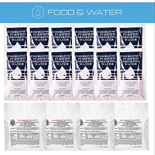 Rescue Guard; First Aid Kit, Hurricane Kit, Disaster Kit or Earthquake Kit; Emergency Survival Kit, Bug Out Bag Supplies, Survival Gear for 12 Days, 6 Days for 2, 72 Hours 4 People (Survival Pack)