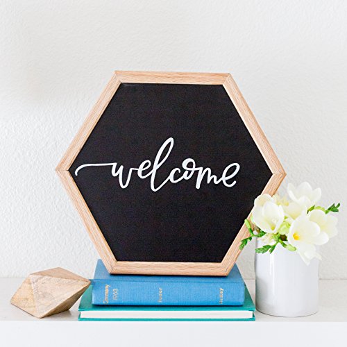 Hexagon LetterChalk A Reversible Changeable Letter Board Small Framed