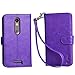 Droid Turbo 2 Case, Arae Motorola Moto Droid Turbo 2 wallet case,[Wrist Strap] Flip Folio [Kickstand Feature] PU leather wallet case with ID&Credit Card Pockets For Moto Turbo 2 (Purple)