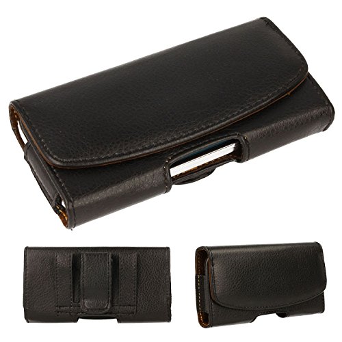 TECHGEAR [Capsule Holster Pouch] Horizontal PU Leather Pouch Case Cover with Belt Clip Loop to Fit Apple iPhone 16/16 Pro / 16e / 15/15 Pro / 14/14 Pro / 13/13 Pro, 12/12 Pro / 11 and More