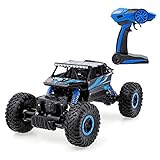 Geburun Remote Control Car with Two Battery 4WD 2.4Ghz 1/18 Crawlers Off Road Vehicle Toy RC Car