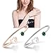 PLITI Vegetarian Jewelry Vegan Bracelet Herbivore VEG Symbol Bangle For Women (Silver)