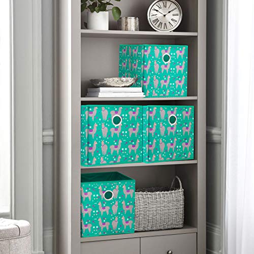 i BKGOO Foldable Storage Cube Drawer Bins Set of 4 Collapsible Fabric Storage Boxes with Round