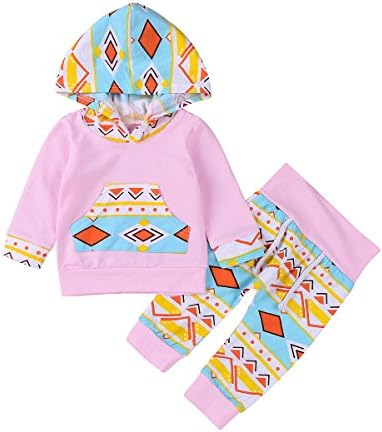 Toddler Infant Baby Girls Long Sleeve Hoodie Tops Sweatsuit Long Pants Outfit Set (18-24 Months, Pink)
