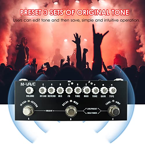 M-VAVE CUBE BABY Guitarra Elétrica Multifuncional Portátil Pedal de Efeito Combinado com Reprodução de Música Sem Fio Gravação de Telefone Função de Interface de Áudio