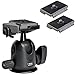 Manfrotto 496RC2 Compact Ball Head with Quick Release Plate with Two Replacement Quick Release Plates for The RC2 Rapid Connect Adapter