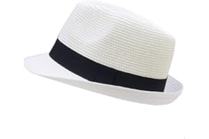 IFSUN Unisex Kids Boys Girls Straw Hat Fedora Cap Jazz Hat Short Brim Sun Hat
